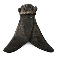Large Roman Bronze Cicada Brooch with Silver Collar