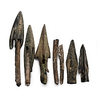 Greek Bronze Arrowheads with Original Shafts