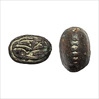 Phoenician Inscribed Bronze Scaraboid Seal