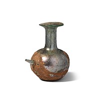 Roman Iridescent Glass Feeder Bottle