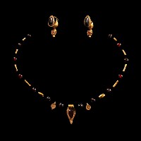 Roman Gold Necklace Element and Earring Set