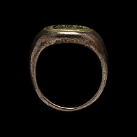 Roman Aquamarine Gemstone with Portrait of Emperor Septimius Severus in Silver and Gold Ring