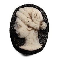 Roman Glass Cameo with Female Bust