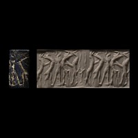 Old Babylonian Lapis Lazuli Cylinder Seal with Animals