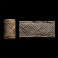 Proto-Sumerian Limestone Geometric Cylinder Seal