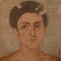 Romano-Egyptian Painted Portrait on Linen