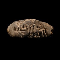 Old Babylonian Terracotta Cuneiform Tag Recording the Delivery of Sheep Carcasses