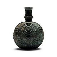 Roman Bronze Bottle with Circular Design