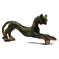 Bronze Handle of a Leaping Panther