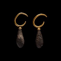 Late Eastern Greek Gold and Silver Earring Pair