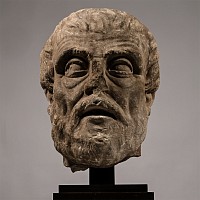 Monumental Marble Head of a Greek Philosopher