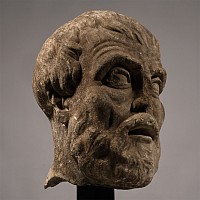 Monumental Marble Head of a Greek Philosopher