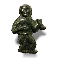 Scandinavian Pre-Viking Bronze Patrix Die with God and Drinking Horn