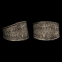 Scandinavian Viking Silver Ring with Stamped Decoration