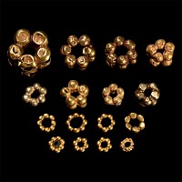 Western Asiatic Mixed Gold Floral Bead Group