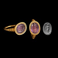 Gold Ring with Amethyst Warrior Gemstone