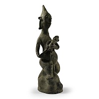 South East Asian Bronze Father and Son Statuette
