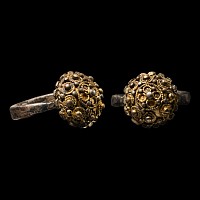 Tudor Period Silver-Gilt Ring with Filigree Bezel