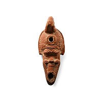 Roman Terracotta Oil Lamp of Head of Silenus