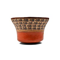 Pre Columbian Polychrome Cup with Rows of Mice