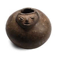 Pre Columbian Black Ware Anthropomorphic Vessel