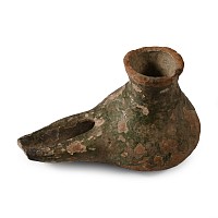 Western Asiatic Green Glazed Oil Lamp