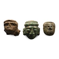 Pre Columbian Jadeite Face Group