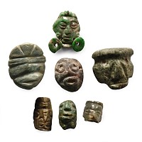 Pre Columbian Jadeite Face Collection