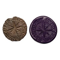 Large Medieval Lead Seal Matrix for Matilda Wife of John Bette