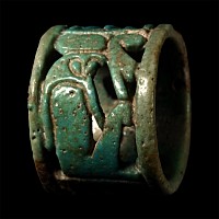 Egyptian Green Glazed Faience Openwork Ring