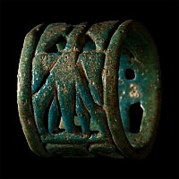 Egyptian Green Glazed Faience Openwork Ring