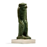Egyptian Green Glazed Faience Amulet of a Monkey