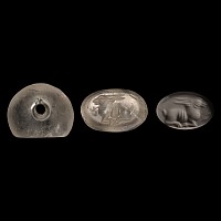 Sasanian Rock Crystal Stamp Seal with Hare