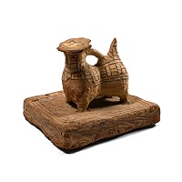 Western Asiatic Painted Ceramic Animal on Base