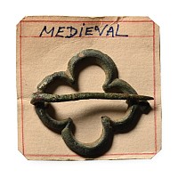 Medieval Bronze Quatrefoil Annular Brooch