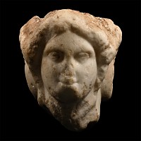 Roman Marble Altar Top with Three Heads of Hekate