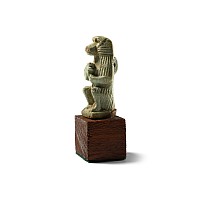 Large Egyptian Faience Thoth as a Baboon Amulet