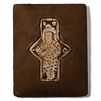 Kashan Lustre Pottery Tile with Standing Male Figure