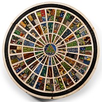 Roman Polychrome Mosaic Glass Set into a Marble Table Top