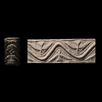 Anatolian Dark Stone Cylinder Seal with Birds