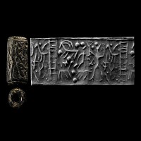 Levantine Black Stone Cylinder Seal