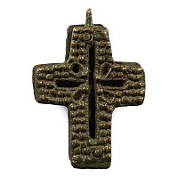 Medieval Bronze Reliquary Cross Pendant