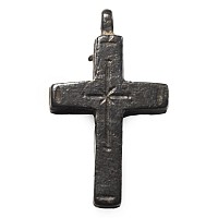 Byzantine Silver Reliquary Cross Pendant
