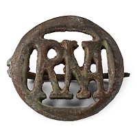 Roman Bronze ROMA Openwork Brooch