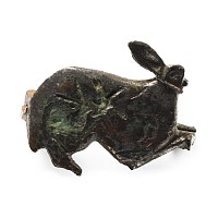 Roman Tinned Bronze Rabbit with Young Brooch