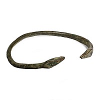 Late Roman Bronze Bracelet with Snake-Heads