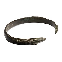 Late Roman Bronze Military Bracelet with Snake-Heads