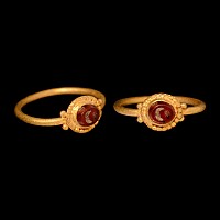 Roman Gold Ring with Moon and Star Gemstone