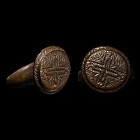 Medieval Bronze Ring with Cross