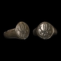 Medieval Bronze Ring with Armorial Design